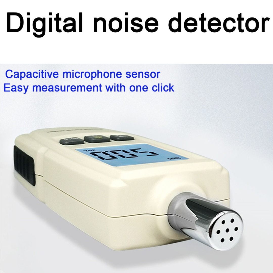 Medidor de nivel de sonido Digital 30-130DBA, pantalla LCD de mano, medición de ruido, 3 pilas AAA para fábricas y oficinas, 1 unidad