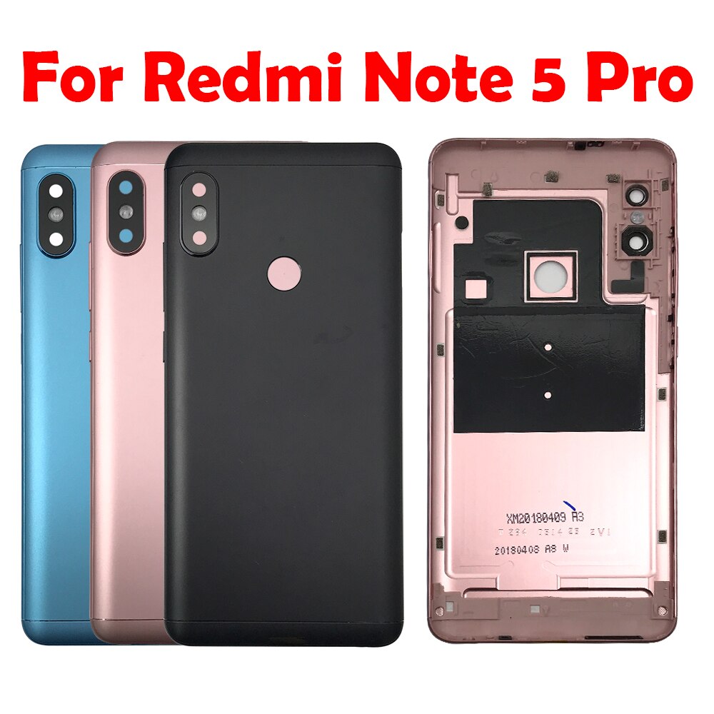 Batterij Back Cover Voor Xiaomi Redmi Opmerking 4X 5 6 Note5 Note6 Pro Terug Batterij Deur Achter Behuizing Met volume Side Knop Sleutel