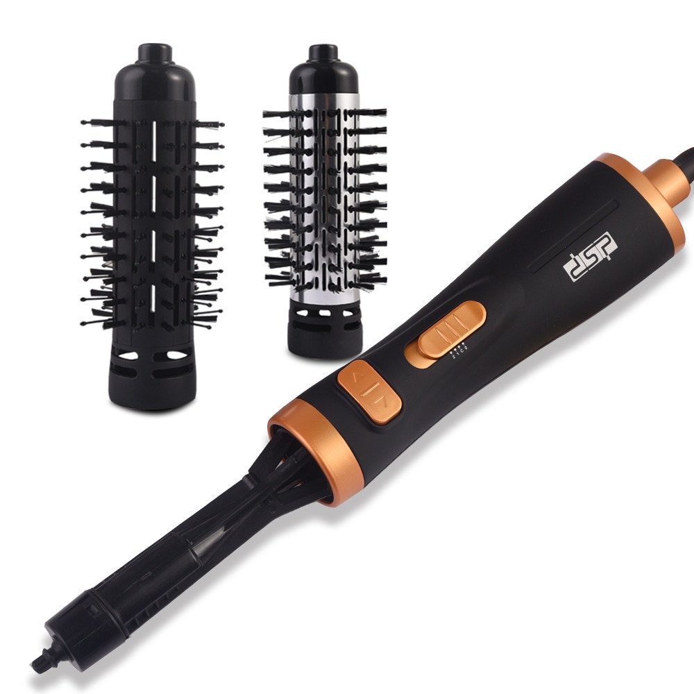 Brosse ionique Anti-brûlure DSP, petit sèche-cheveux, peigne chauffant, lisseur, double usage, sèche-cheveux