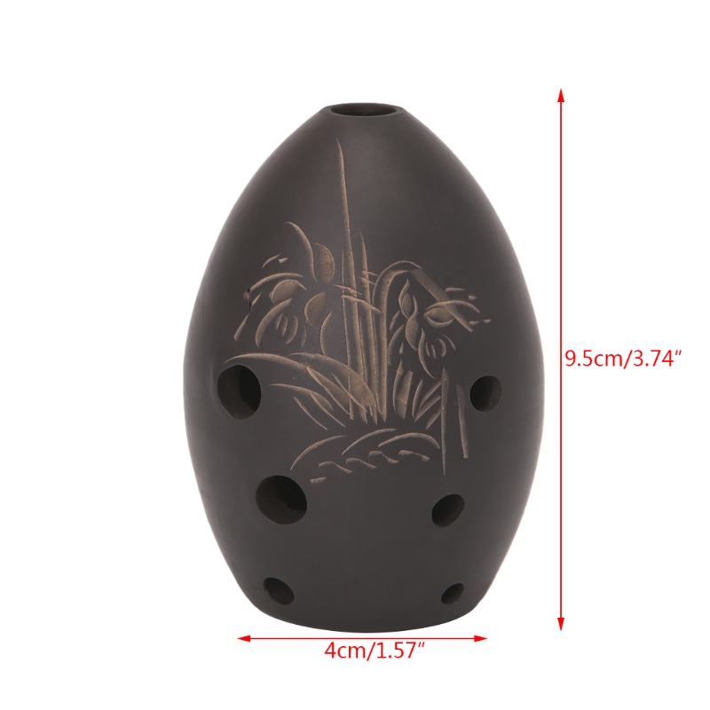 Xun-instrumento Musical de arcilla negra Ocarina para niños, 8 agujeros, para principiantes, y