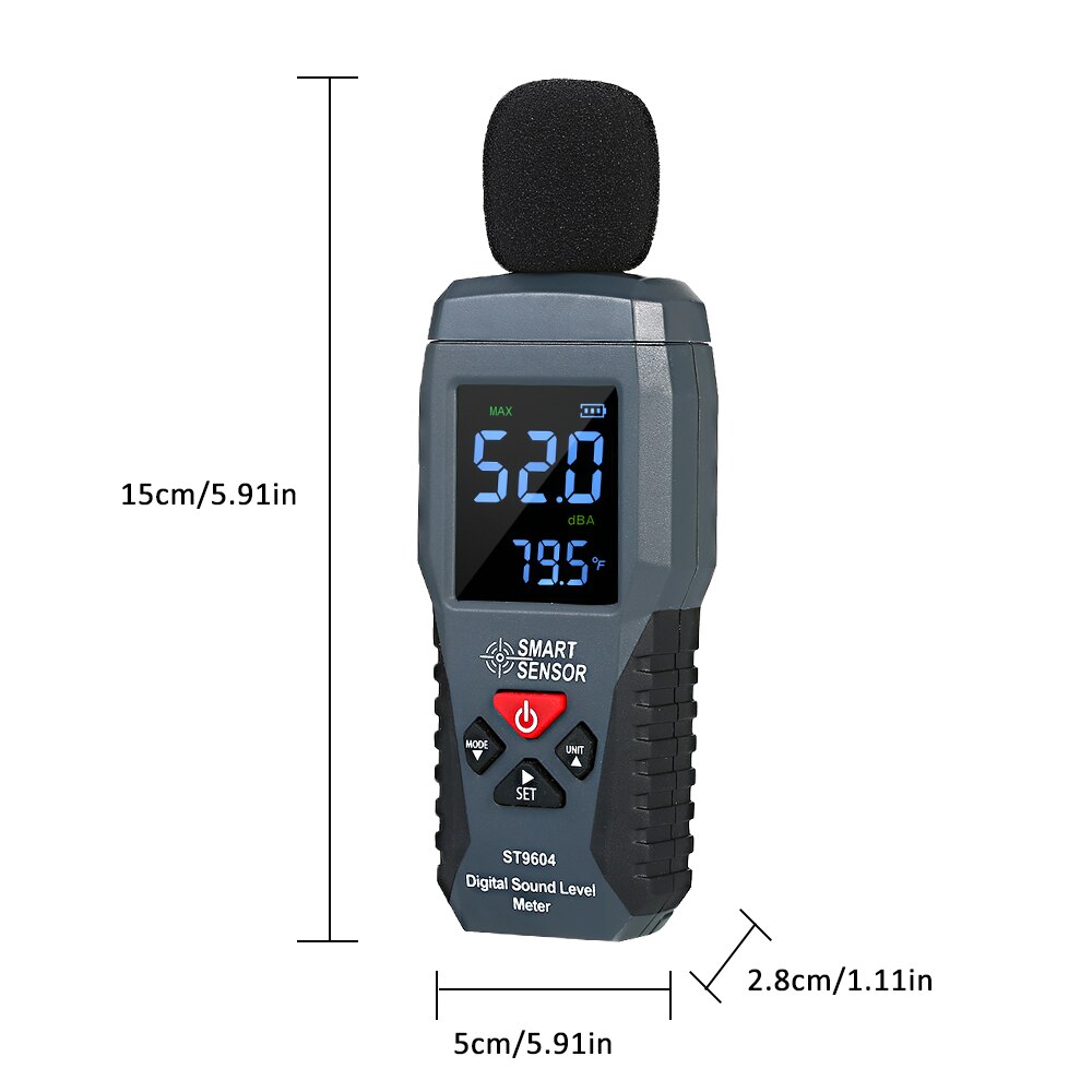 SMART SENSOR Mini Digital Sound Level Noise Meter Decibel Tester 30-130dBA ST9604 Metro Diagnose-Tool