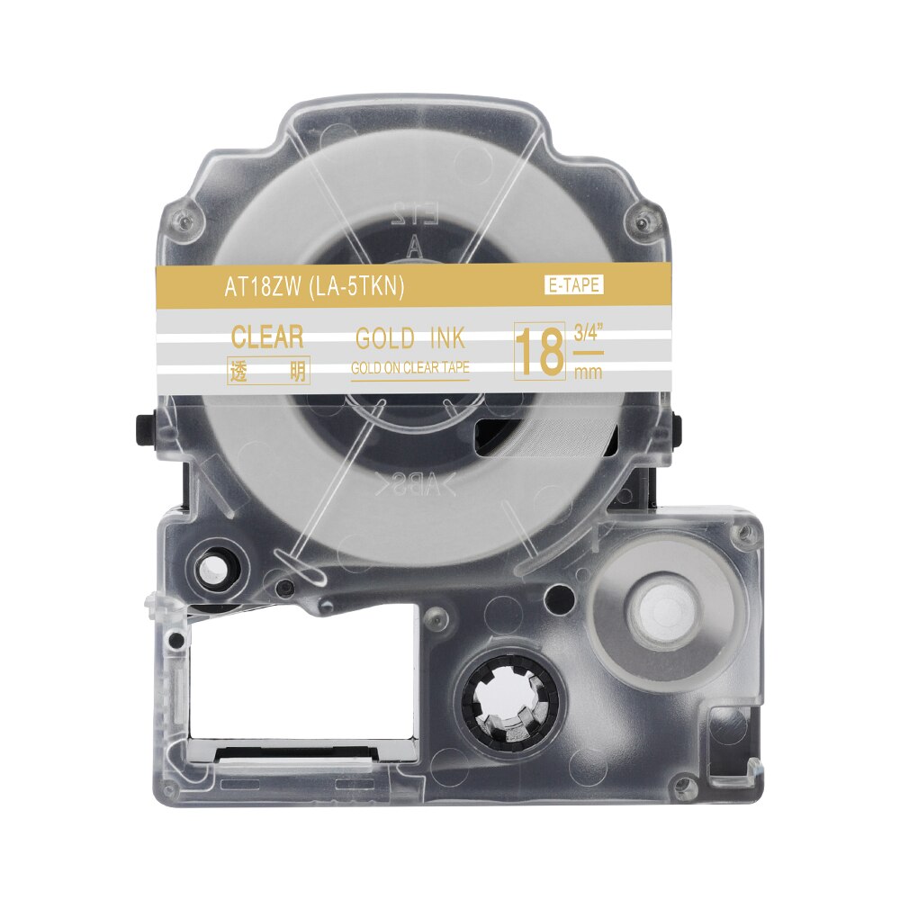 Fimax 1 pakke  ss18kw st18kw lc -5 tbn lc -5 wbn 18mm kompatibel til epson / king jim label maker cartridge label manager til lw -300: Guld på klar