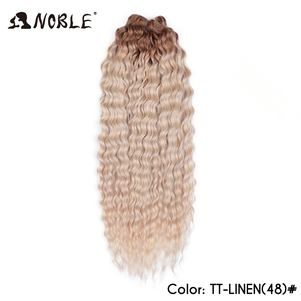 Extensiones de cabello trenzado de onda profunda sintética, pelo rizado de ganchillo, giro de pelo Noble, 24 pulgadas, resistente al calor: P2 / 350