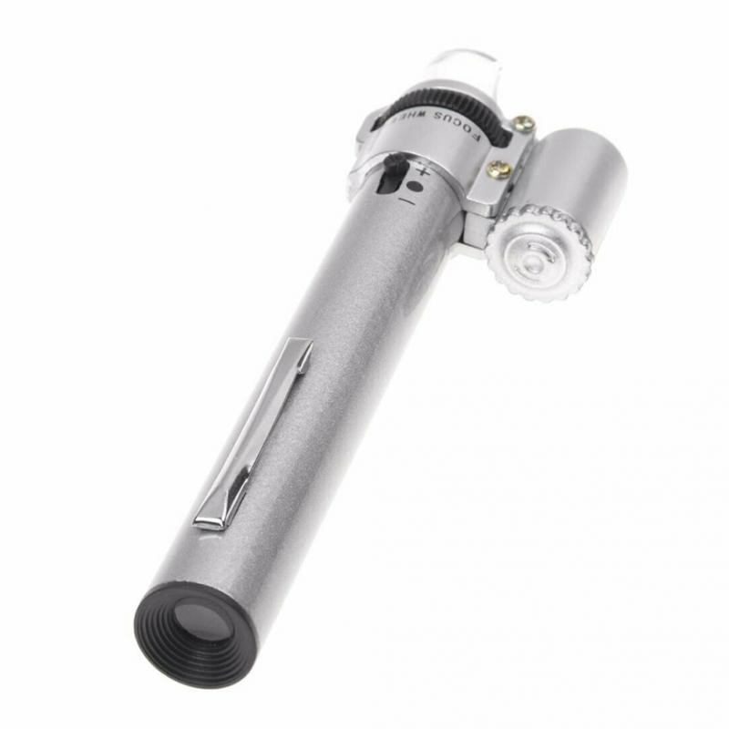 100x Draagbare Microscoop Loupe Met Licht Multifunctionele Pocket Led Verstelbare Focal Vergrootglas Tool Mini Zoom Handheld