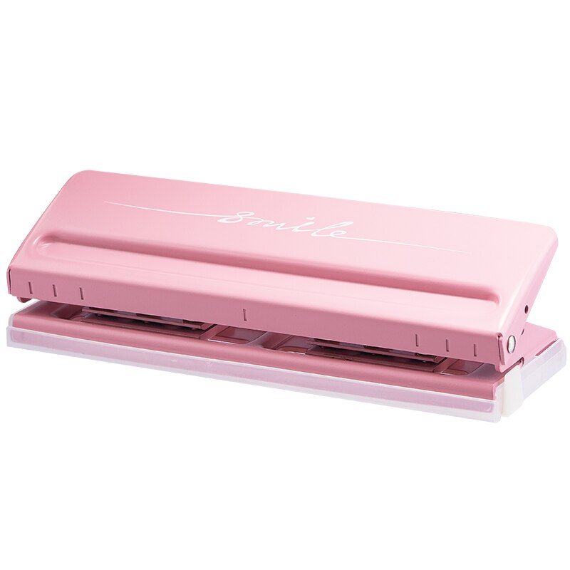 Metal Adjustable 6 Hole Punch Pink Craft Punch Paper Cutter DIY A4 A5 A6 Loose-Leaf Paper Scrapbooking Puncher Binding Supplies