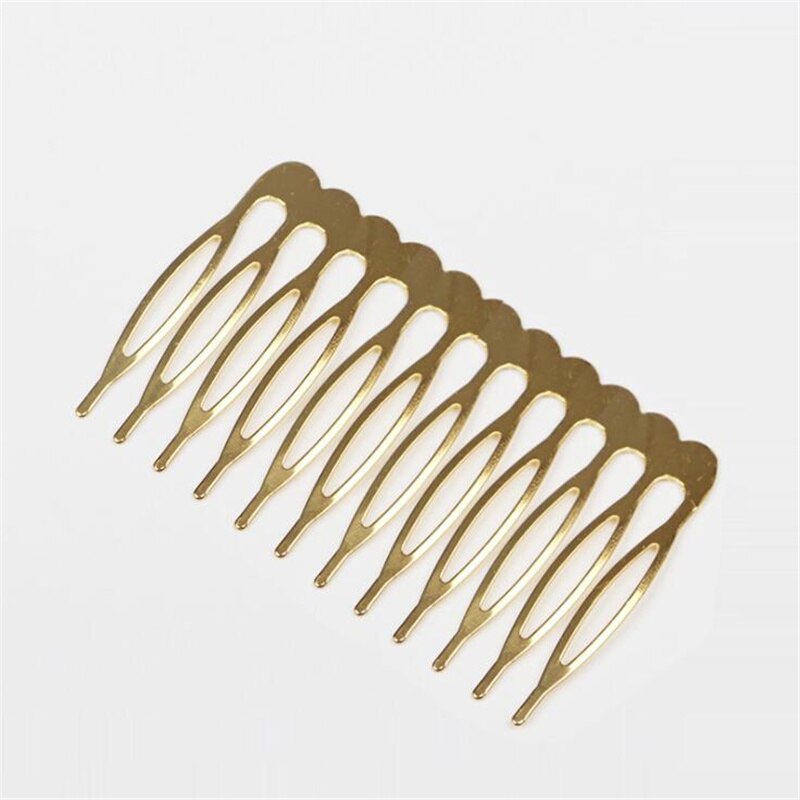 10 sztuk metalowe złote zęby spinki do włosów grzebienie puste szpilki spinki do włosów z otworami dla DIY do włosów łuki komponenty do wyrobu biżuterii akcesoria: Gold 12
