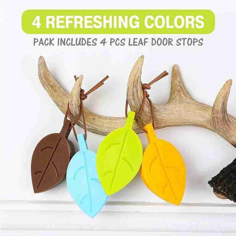 Leaves Silicone Rubber Door Stop Stoppers Door Block Children Anti-Folder Hand Security Door Card Hanging Door Stop