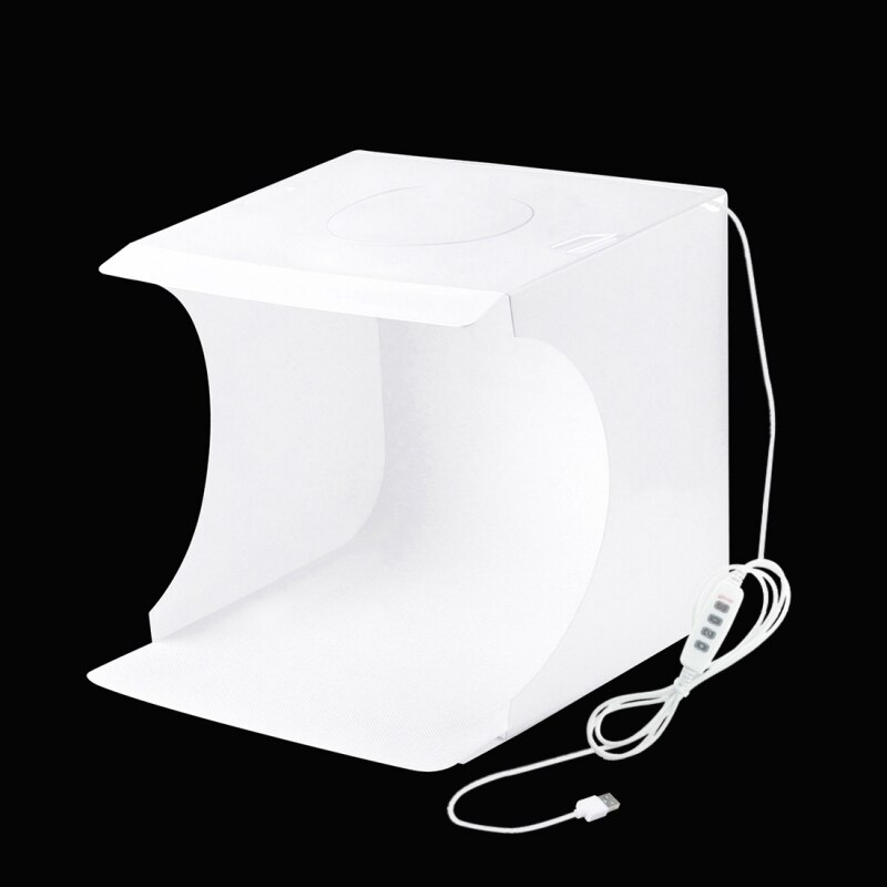 PULUZ 20 centimetri Anello Pannello LED Portatile Pieghevole Luce Foto Studio di Illuminazione di Ripresa Tenda Box Kit con 6 Colori Fondali