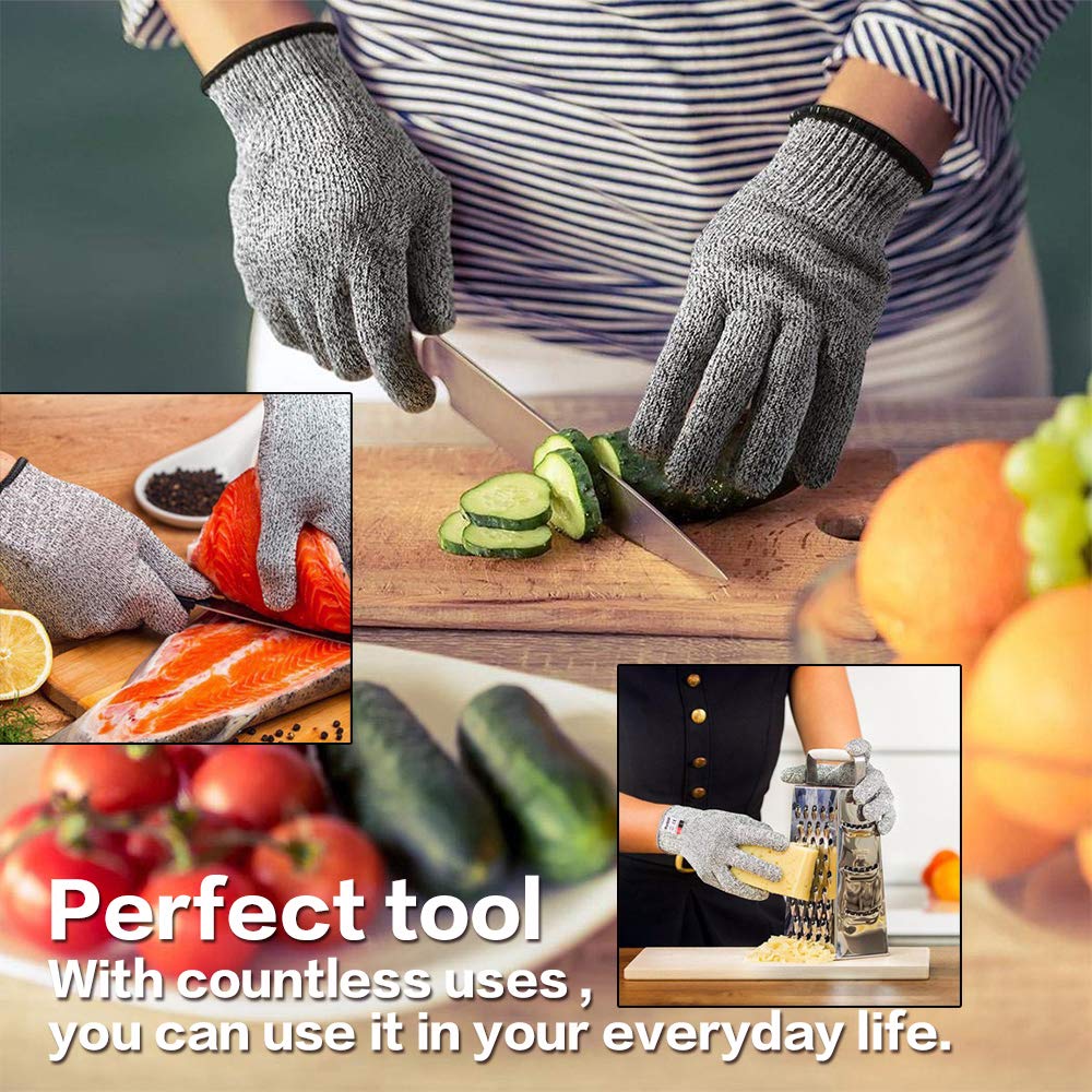 Multifunktions anti-skærebeskyttende handsker grå sort fødevarekvalitet hppe  en388 skærebestandig niveau 5 sikkerhedsarbejdshandsker