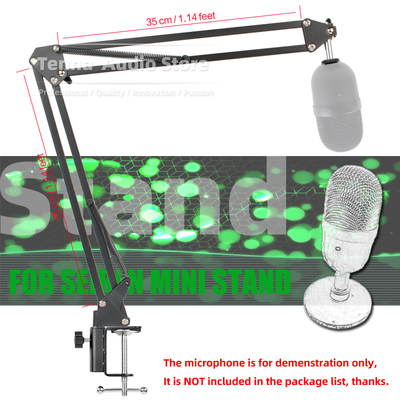 Für RAZER SEIREN Mini Mikrofon Ständer Tisch Schreibtisch Ausleger Aufnahme Halfter Halterung Tabletop Klemme Suspension Mic Boom Arm