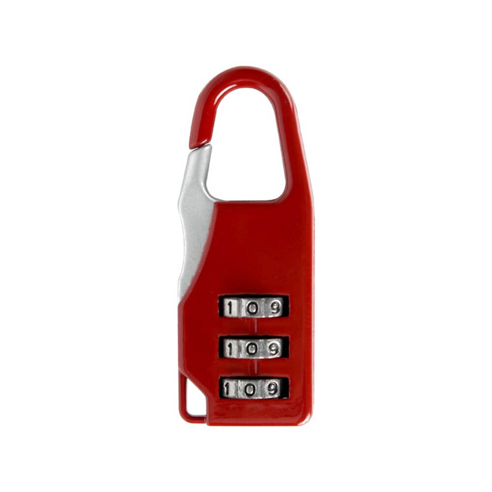 3 mini draaicijferige nummercode wachtwoordcombinatie hangslot beveiligingsreiskluis slot voor hangslot bagage slot van sportschool: Rood