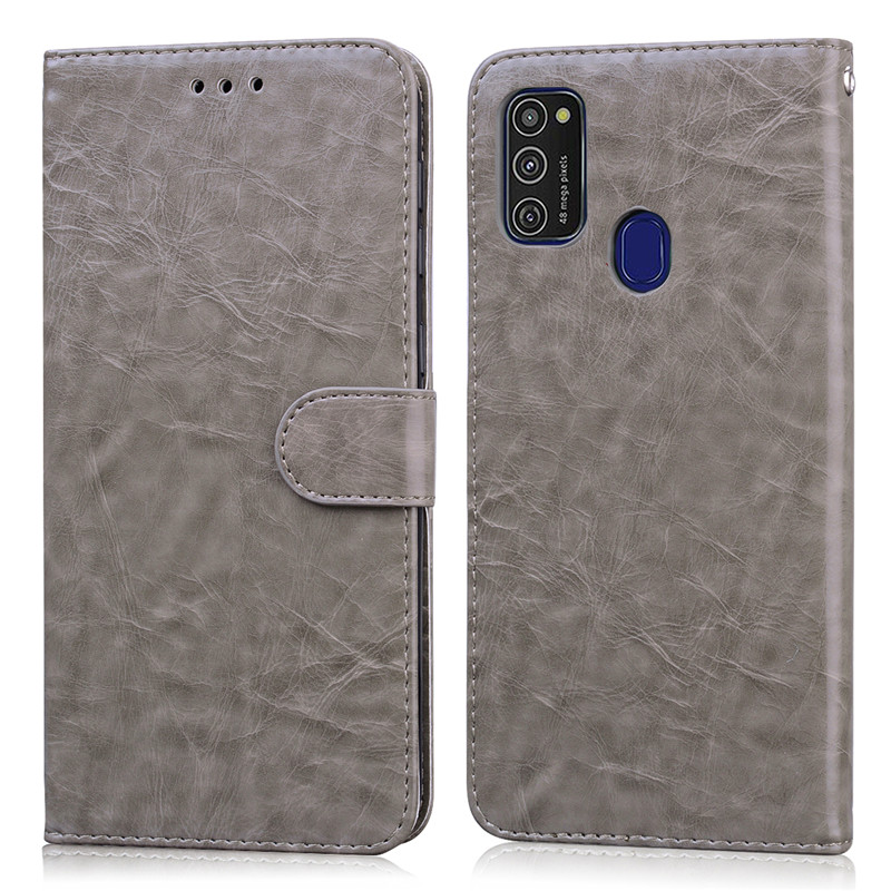 Voor Samsung M30S Case SM-M307F SM-M307FN SM-M307F/Ds SM-M307FN/Ds Lederen Portemonnee Flip Case Voor Samsung Galaxy M30S case Coque: Gray