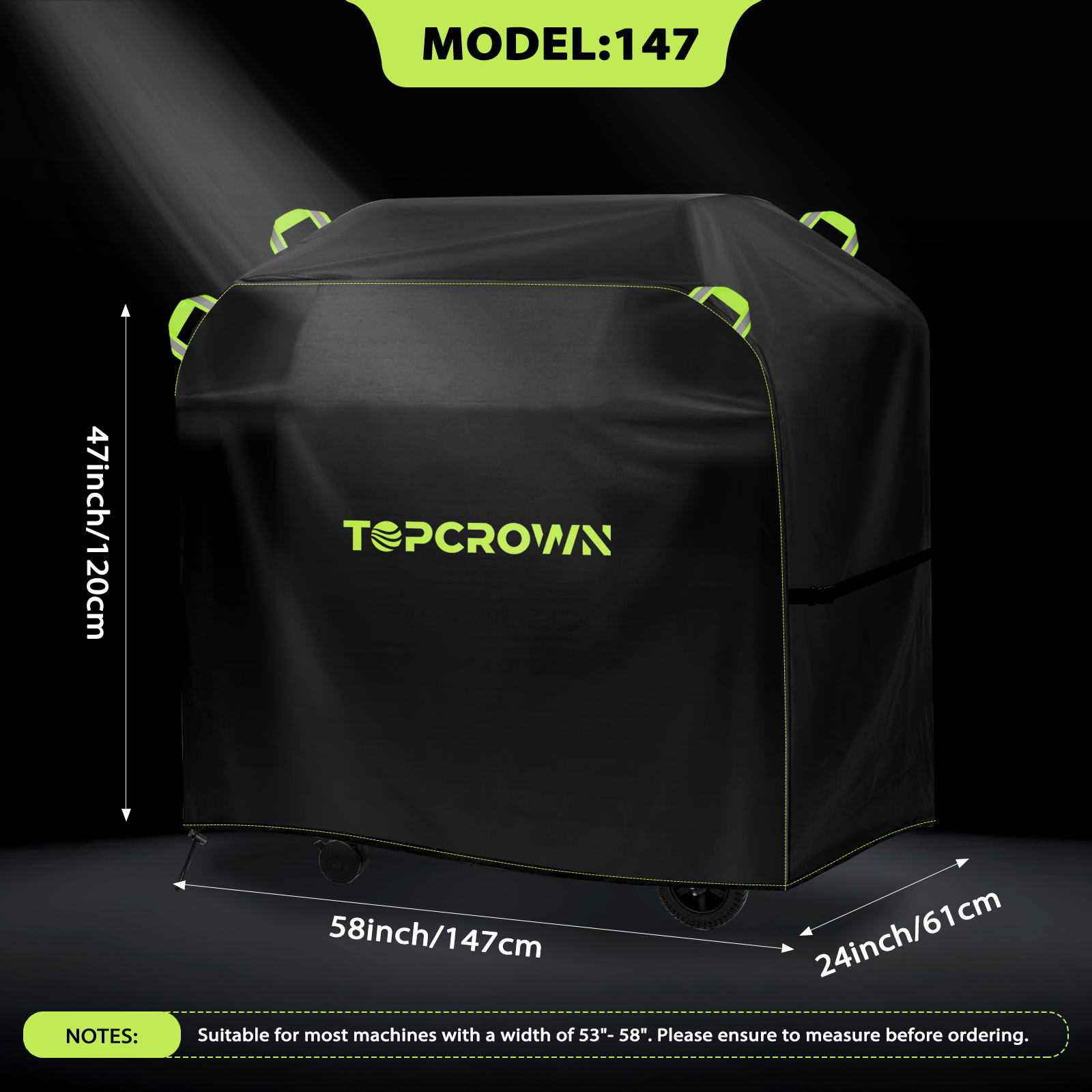 Husă pentru grătar, material oxford impermeabil cu benzi reflectorizante, anti-uv, rezistentă la vânt și la rupere, pentru weber, brinkmann, char broil: Gri închis