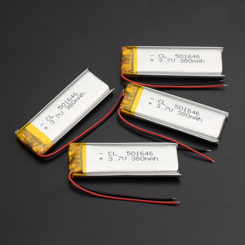 POSTHUMAN 3,7 V 380mAh Li-polymer Batterie 501646 Wiederaufladbare Lithium-Batterie Geeignet für Bluetooth Headset MP3 Batterien: 4pcs