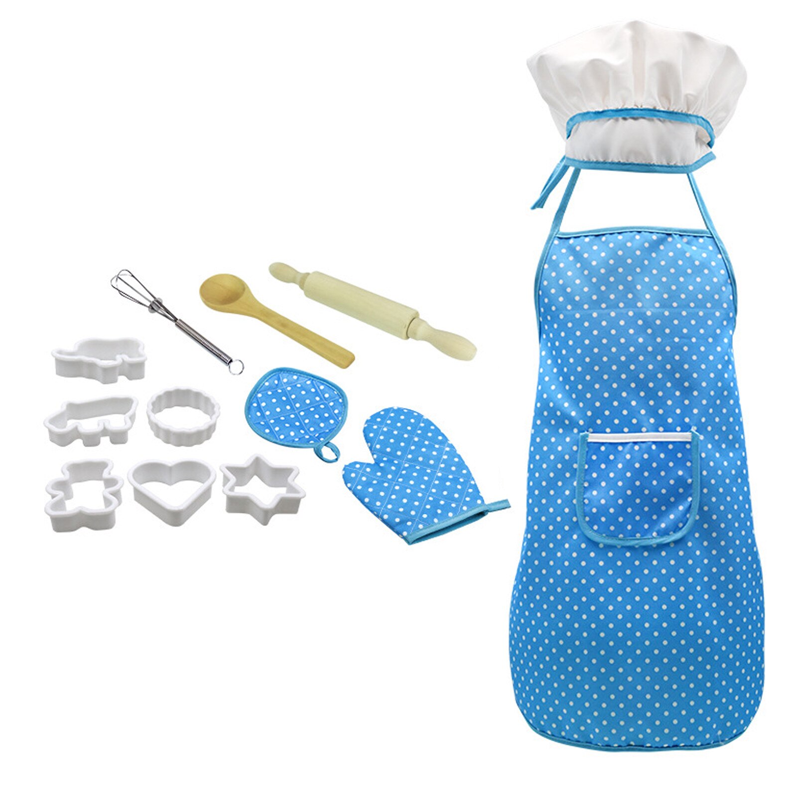 Complete Kids Cooking And Baking Set - 12 Pcs Includes Apron Simulation Mini Kitchen Tools Birthday For Boys And Girls