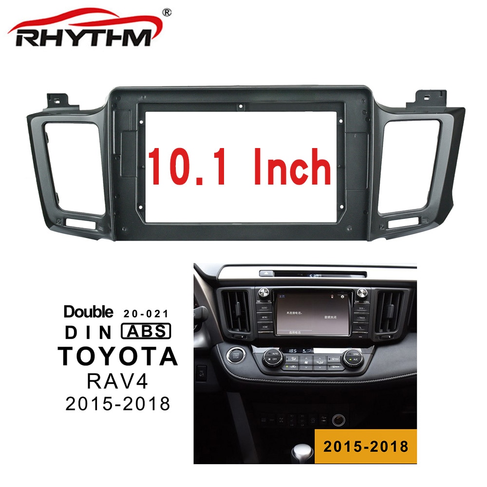 Salpicadero de coche 2din para Toyota RAV4 Panel de instalación doble Din coche DVD marco para 10 pulgadas ESTÉREO