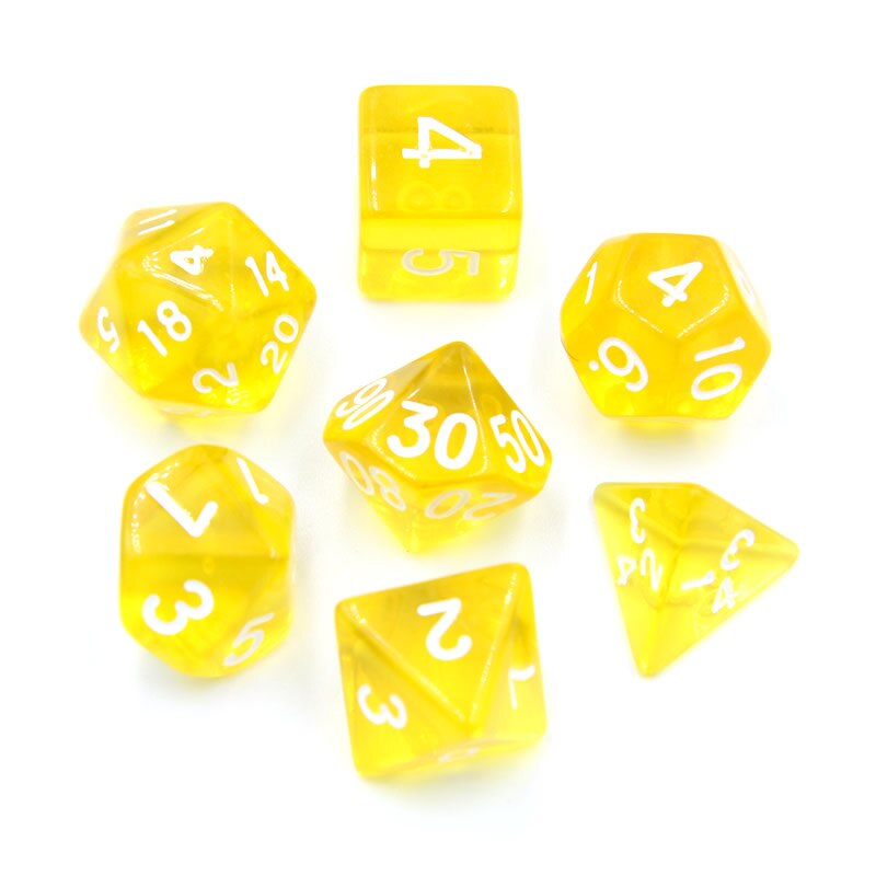 7PCS/SET Polyhedral Digital Dice Mixed D4 D6 D8 D10 D12 D20 DND Dice for RPG Role Playing Board Games: tou-06