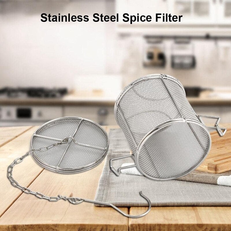 Spice Filter, Stainless Steel Wire Mesh Tea Ball Strainer Soup Seasonings Separation Basket Filter For Home Kitchen Retail