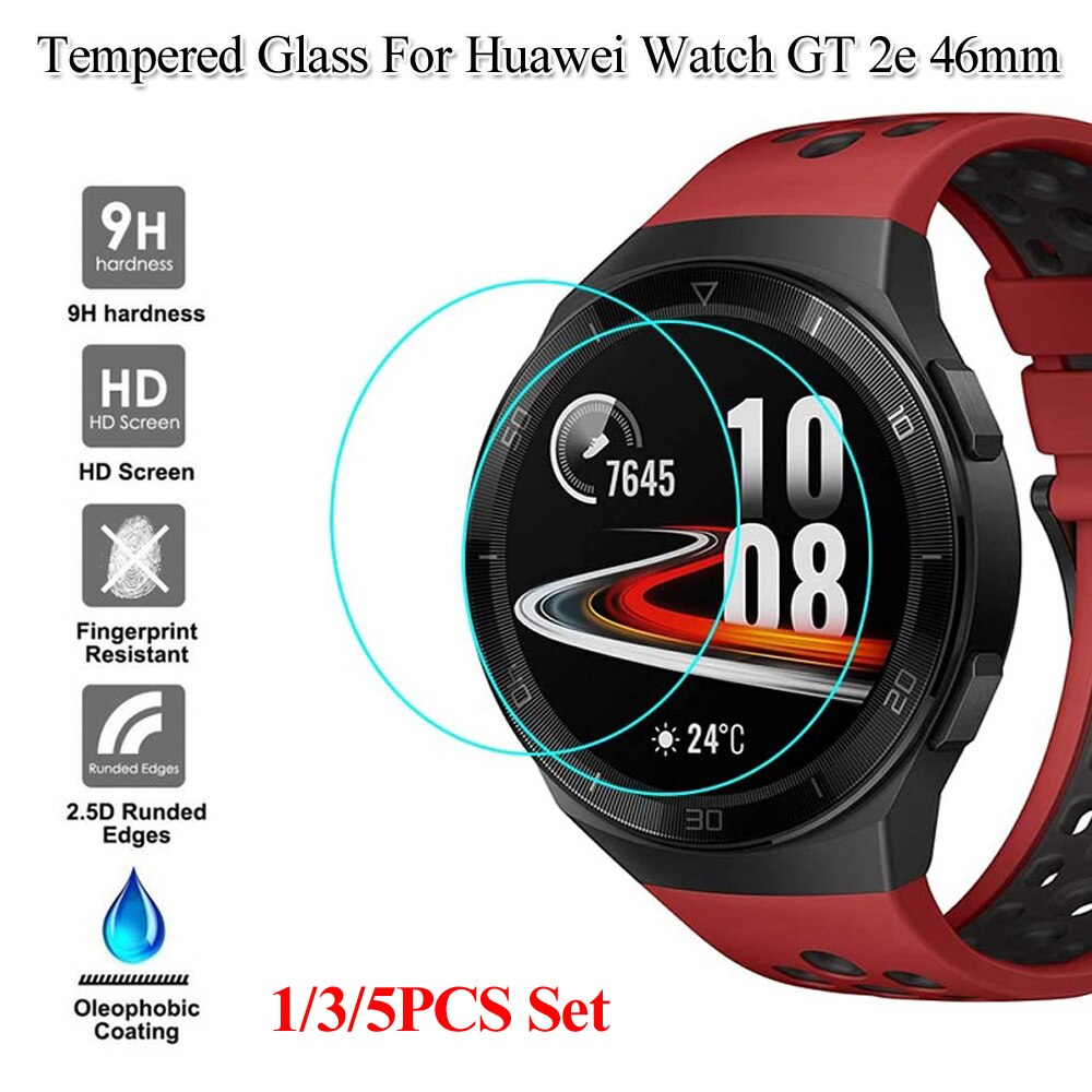 1pc 9h skärmskydd av klart härdat glas ultratunna anti-repor 2.5d böjd skyddsfilm för huawei watch  gt 2e 46mm