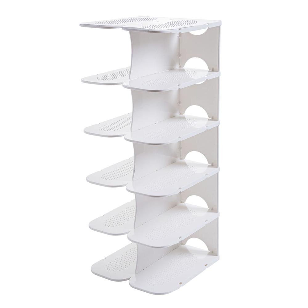 5 Layers Separatable Plastic Shoe Rack Shelf Shoe Organizer Furniture Shoes Storage Cabinets Bedroom Storage Shelf: White Color