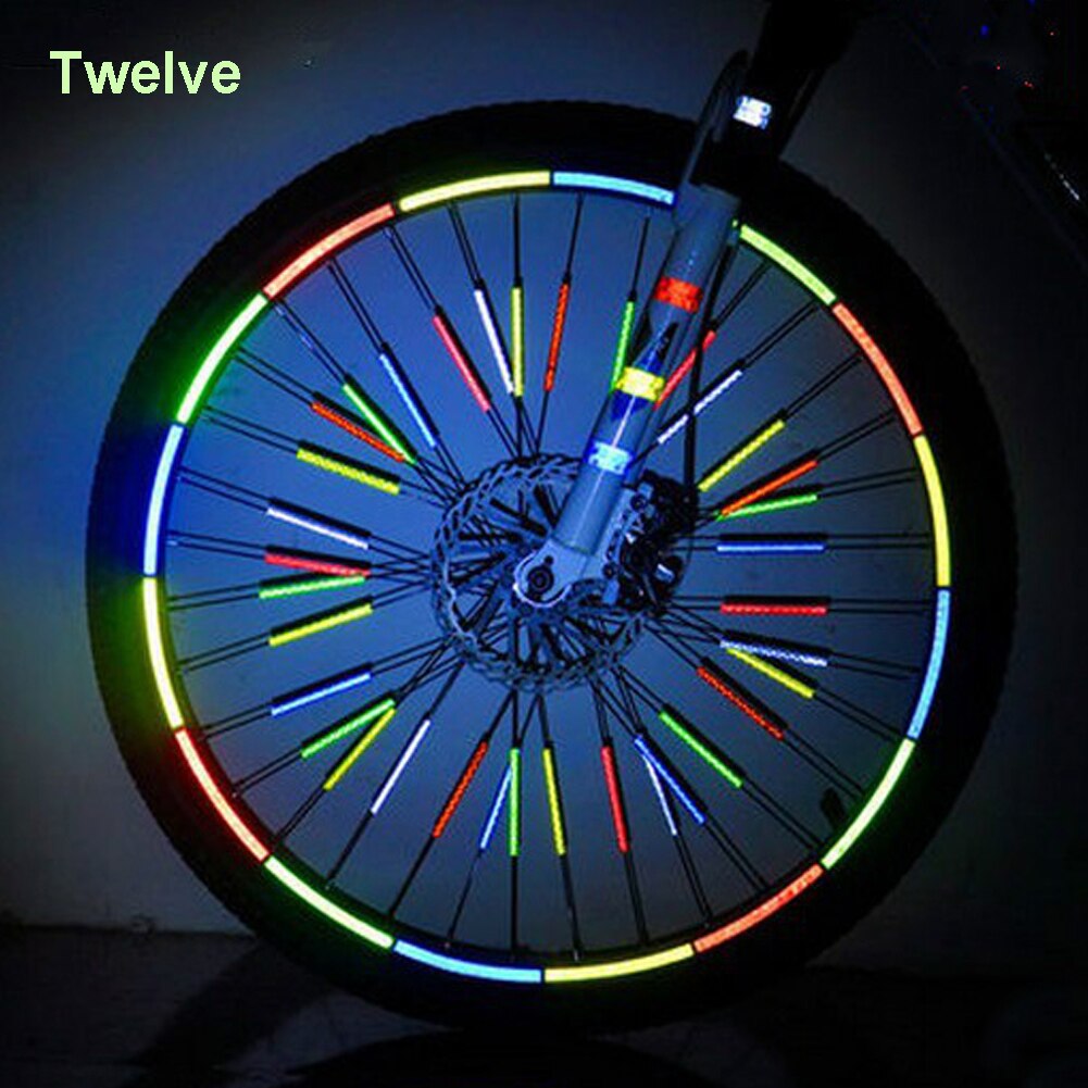 12 Teile/paket Fahrrad Reflektierende Speichen Rad Reflektoren Speichen Nacht Reiten Warnung Streifen draussen Radfahren MTB Rennrad Zubehör