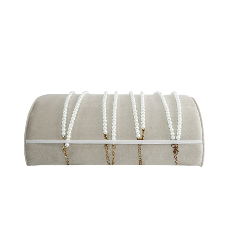 Zachte fluwelen armbandhouder, halfronde sieradenhouder, sieradenorganizer voor thuis, winkel, toonbank, fotografie en tentoonstelling.: Zilver