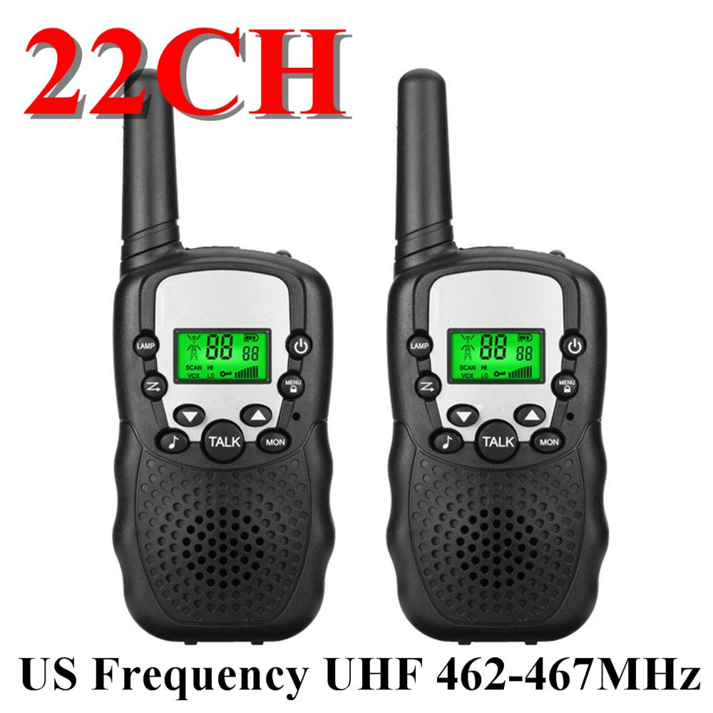 新しい T388 8CH 22CH 2 個ミニトランシーバー子供ラジオ局 0.5 ワット PMR PMR446 FRS UHF ポータブルラジオ communicator のギフト子供のための: Black 22CH