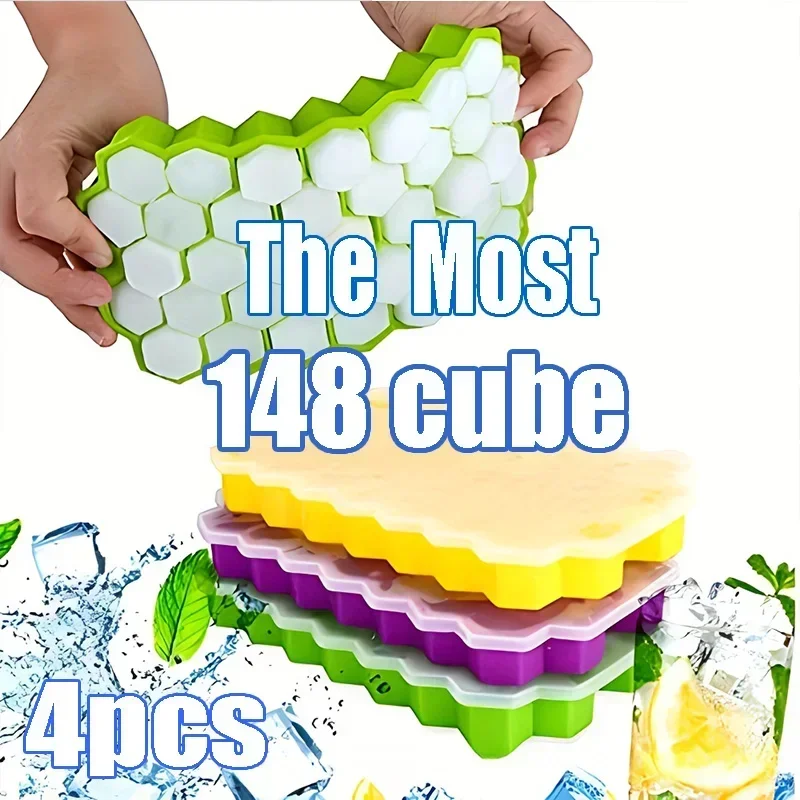 Isformer silikon honeycomb sekskantet mal isform gjenbrukbar bpa-fri gjør-det-selv isform isbitbrett