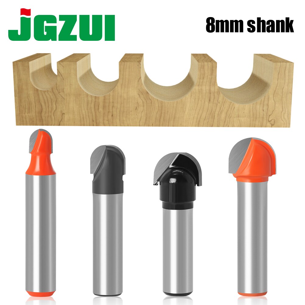 1pc 8mm Shank Ball Nose End Mill Round Nose Cove CNC Milling Bit Radius Core Box Solid Carbide Router Bit Tools