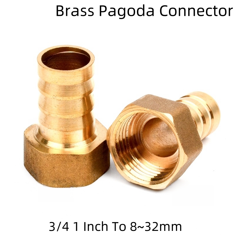 Raccordi per tubi in ottone 8 10 12 14 16 19 25 32mm Tubo flessibile Barb Tail 3/4 1 pollice BSP Filettatura femmina Connettore Giunto Adattatore accoppiatore in rame