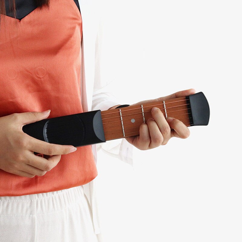 Pocket Gitaar Praktijk Gadget 4 Fret Snaren Model Tool Voor Beginner Bruin Mini Size Gitaar Praktijk Tool Gitaar Akkoord Trainer