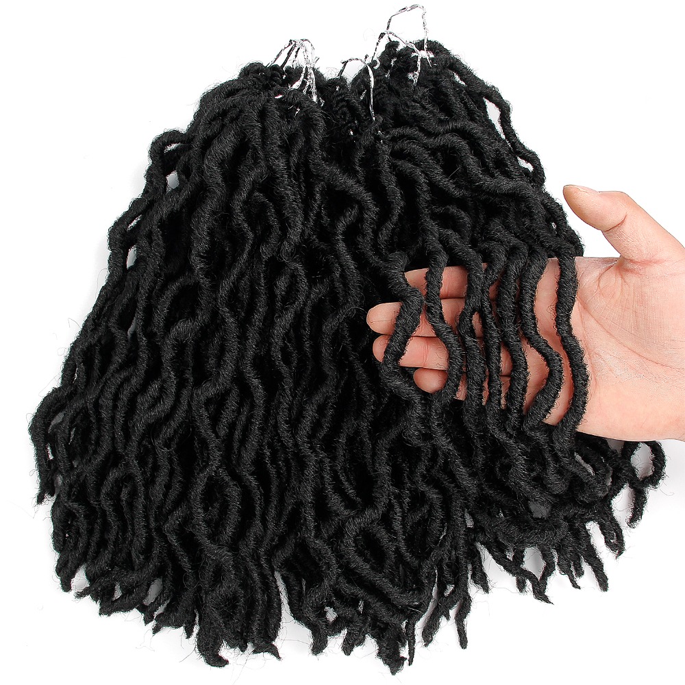 Faux Locs Gehaakte Haar Krullend Dreadlocks Haar Extensions 18 Wortel/packet Gehaakte Krullend Haar Synthetische Faux Locs Haar Stuk
