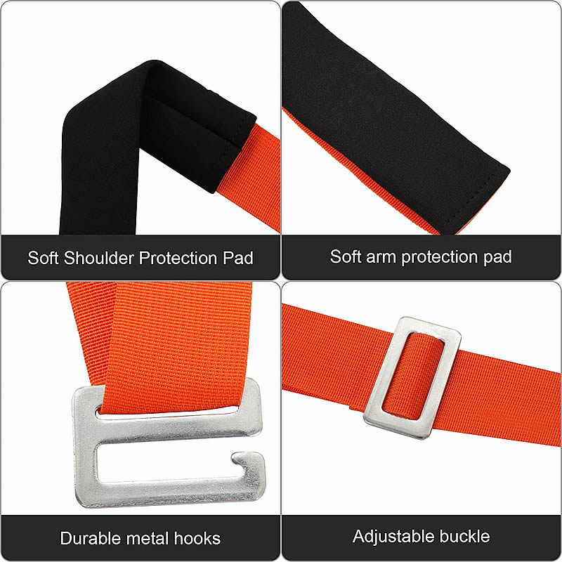 Lifting Moving Straps, Adjustable 2-Person Carrying Belt Max Load 1000 Pound Easy Carry Furniture, Appliances, Mattresses