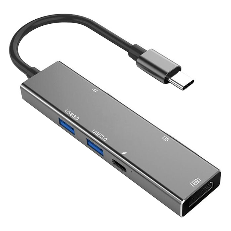 Tipo C USB C A HDMI Tipo-C Convertitore Lettore di Schede di DEVIAZIONE standard TF USB 3.0 2.0 centro Cavo Adattatore per Mac libro Samsung S9 Huawei P30: Default Title