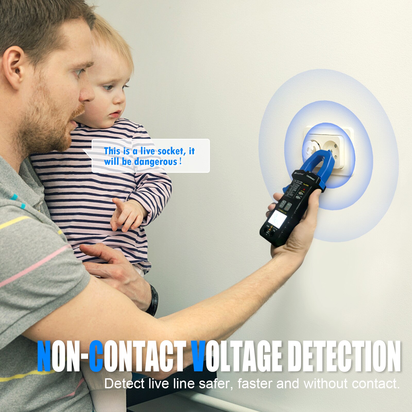 Digital Clamp Multimeter HP-7200Smart,TRMS 6000 Counts Clamp-on Avometer AC&amp;DC Voltage Current DMM Test Meter,Auto Range meter