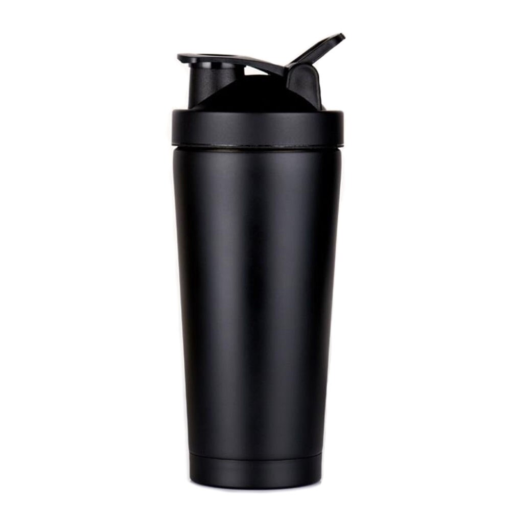 Stainless Steel Shaker Bottle BPA Free Double Wall Vacuum Insulated Sports Shaker Bottle Protein Shaker Leakproof Tumbler: black