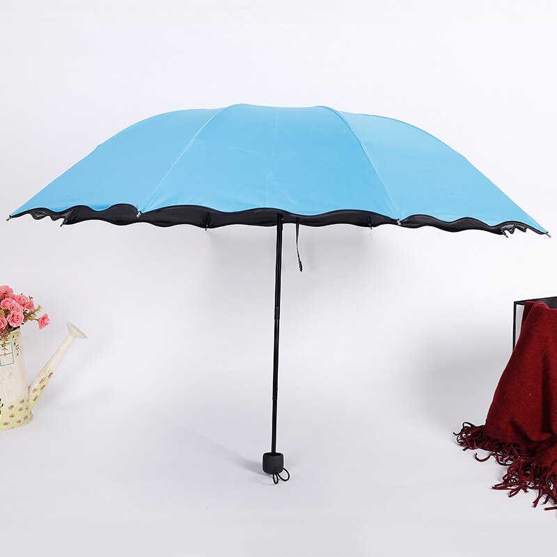 sunny umbrella Travel Parasol Folding Rain Windproof Umbrella Folding Anti-UV Sun/Rain Umbrella folding mini: blue