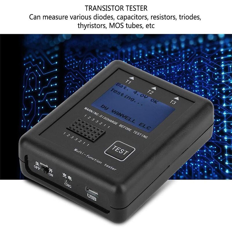 M328 Diode Transistor Capacitance Resistance Transistor Tester ESR Meter Multi-Function Tester with Test Board