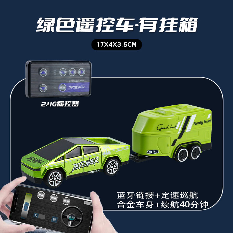 Camión Cybertruck con carga USB 1:64, vehículo todoterreno, modelo de coche de aleación, coche de Control remoto, modelo de coche americano, camión de Metal fundido a presión: Rojo