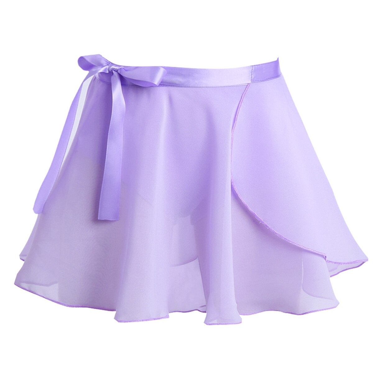 Crianças ballet dança saias chiffon bailarina dança básica clássico mini envoltório saia meninas criança desempenho traje festa tutu saia: Lavender / 16