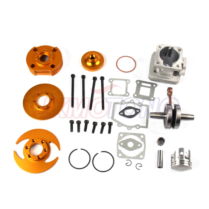 GOOFIT Blue 44-6 Big Bore 2-Takt Motor Cilinder Zuiger Kit Met Carburateur, Luchtfilter & Ontstekingsspoel - Voor 43cc 47cc 49cc Pocket Bike ATV