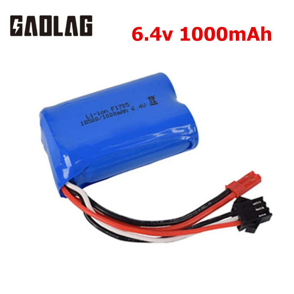 6.4v 500mah 750mah 800mah 1000mah Li-ion Battery for wltoys L959 18628 RC Car Boat Trucks Spare Parts