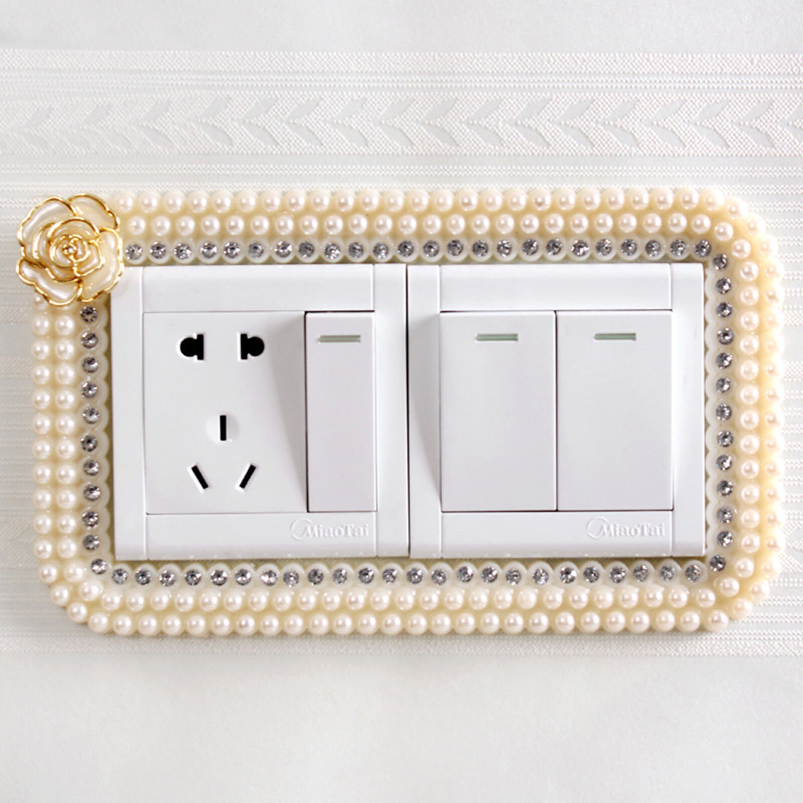 18 Stijlen Europese Stijl Draagbare Socket Decals Schakelaar Luxe Vierkante Kant Lichtschakelaar Cover Pastel Home Decor 1 Stuk: 10