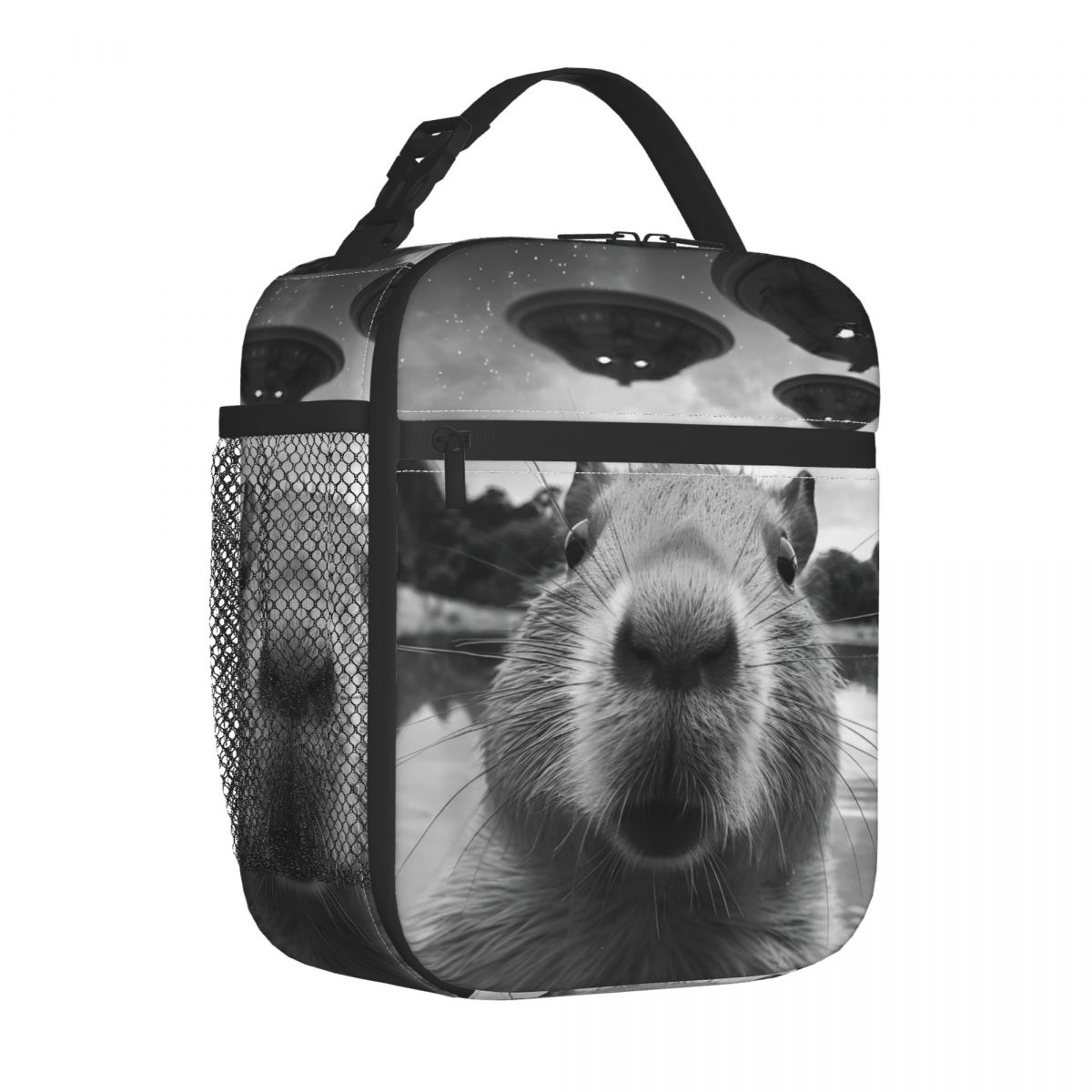 Don't Worry Be Capybara Insulated Lunch Bags Portable Reusable Cooler Bag Tote Lunch Box College Picnic Bento Pouch: PURPLE