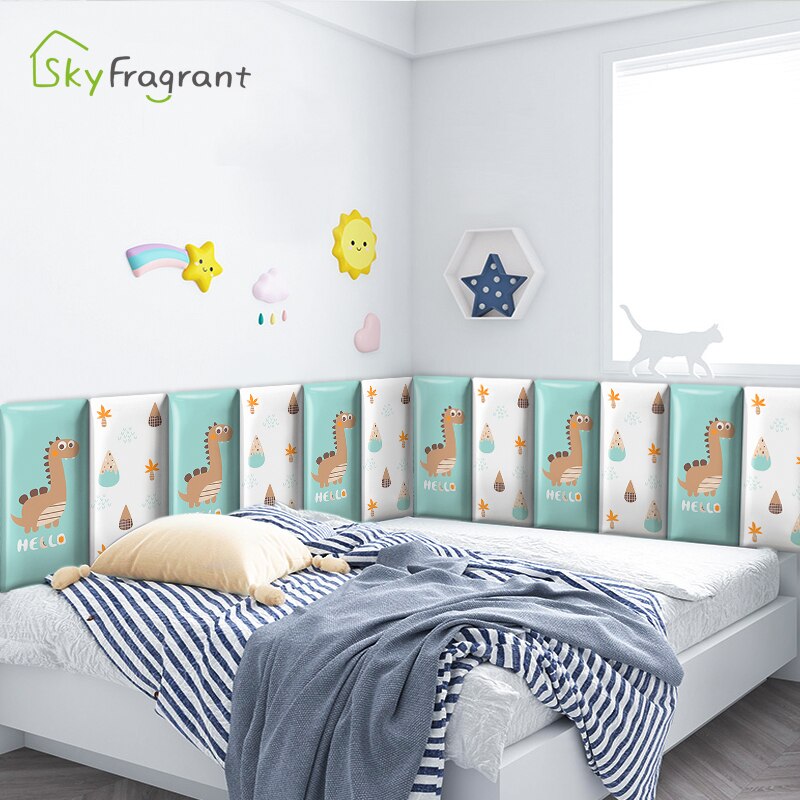 3D Anti Collision Leuke Dinosaurus Zachte Muurstickers Voor Kinderen Kamers Decor Prinses Kamer Nursery Zelfklevende Plint Decoratie
