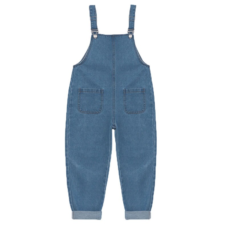 Girls Denim Overalls for Children Casual Kids Girl Jumpsuit Jeans Teenagers Denim Cargo Pants with Straps For Teens