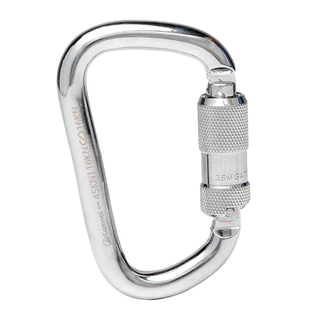 Auto Locking Rock Climbing Carabiner Clips, 45KN Heavy Duty for Rappelling Swing & Gym, D-Shaped