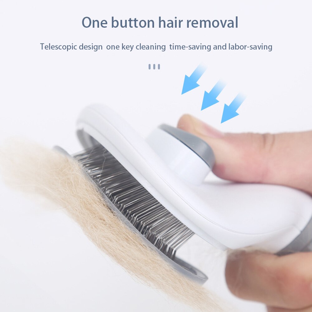Pet Comb Self Cleaning Slicker Brush Dog Cat Removes Undercoat Tangled Hair Massages Particle Improves Circulation Skin-friendly