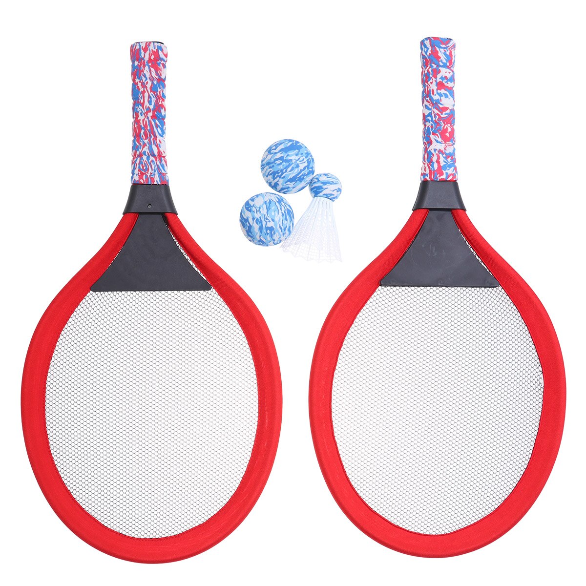 1 Pair Children'S Tennis Racket Kids Badminton Oval Rackets Game Props Badminton Racket Indoor And Outdoor Sports Workout: Red