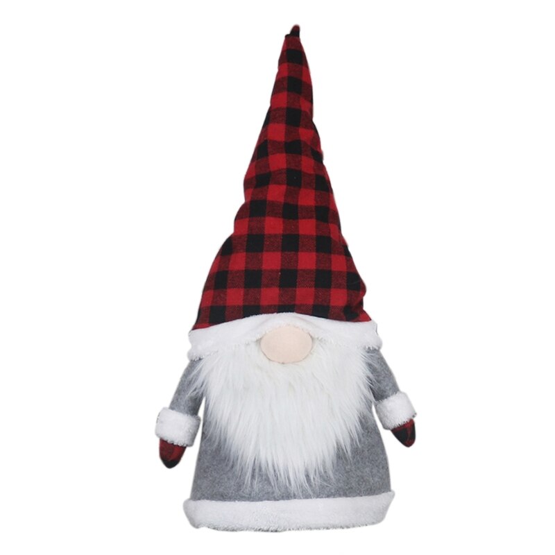 Juletræ topper plaid hat svensk tomte gnome santa ornament hjem